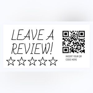 30 CUSTOM STICKERS - 2” x 1” - LEAVE A REVIEW - PERSONALIZED W/ YOUR QR CODE